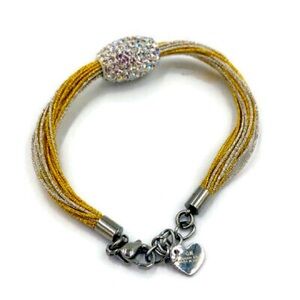 GM Gold Stainless Steel Crystal Bracelet 7.5"